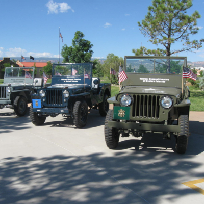 Jeeps with US Flags on them