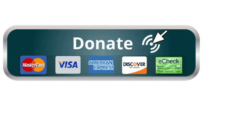 Donate button, master card, visa, american express, discover and echeck icons.